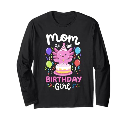 Mutter des Geburtstags Mädchen Kinder Axolotl Bday Family Matching Langarmshirt von Axolotl Kids Birthday Party Apparel Gifts Store