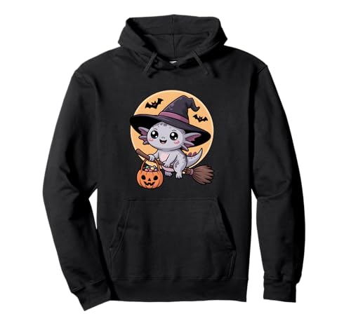 Axolotl Hexenhut Kürbis Halloween Kostüm Herren Damen Kinder Pullover Hoodie von Axolotl Lover Halloween Party Wear