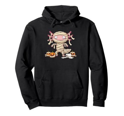 Lustiger Axolotl Mummy Kürbis Halloween Kinder Herren Damen Pullover Hoodie von Axolotl Lovers Cute Halloween Outfits for Boy Girl