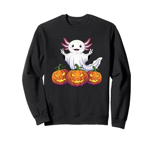 Lustiger Axolotl Ghost Pumpkin Boo Halloween Kinder Herren Damen Sweatshirt Lustiger Axolotl Ghost Pumpkin Boo Halloween Kinder Herren Damen Sweatshirt von Axolotl Lovers Halloween Ghost Pumpkin Outfits