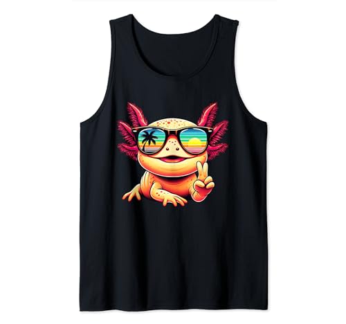 Lustige Strand-Sommer-Sonnenbrille Axolotl Kinder Damen Herren Tank Top von Axolotl Lovers Summer Outfits For Women Men