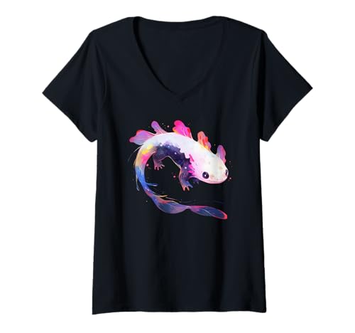 Damen Niedlicher Axolotl für Haustier- und Axolotl-Liebhaber T-Shirt mit V-Ausschnitt Damen Niedlicher Axolotl für Haustier- und Axolotl-Liebhaber T-Shirt mit V-Ausschnitt von Axolotl Lovers outfits