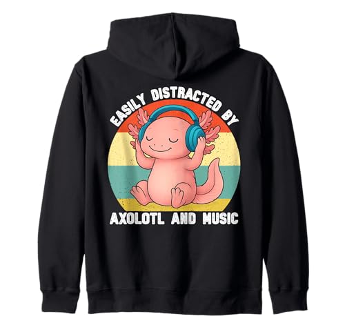 Leicht abgelenkt von Axolotl und Musik für Männer, Kinder, Jungen Kapuzenjacke von Axolotl Music Lover for Boys Men Kids