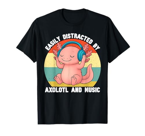 Leicht abgelenkt von Axolotl und Musik für Männer, Kinder, Jungen T-Shirt von Axolotl Music Lover for Boys Men Kids