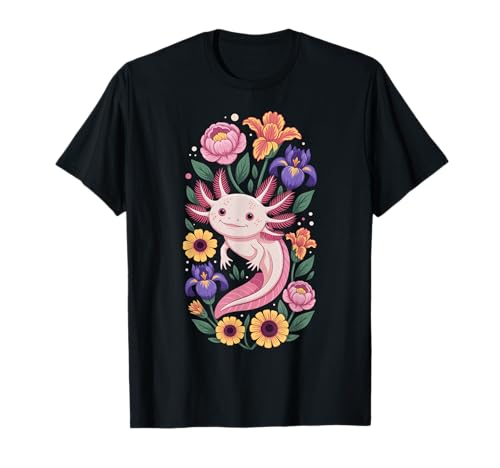 Axolotl Blumen Wildblume Boho Axolotl Mädchen Damen T-Shirt von Axolotl Tees NYC