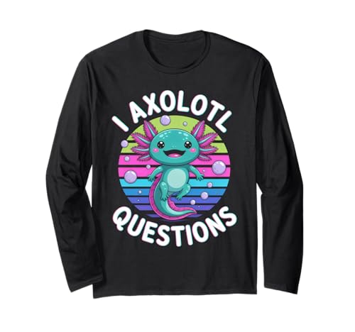 I Axolotl Questions Kinder Amphibien Wortspiel Langarmshirt von Axolotl Wordplay Design for Kids