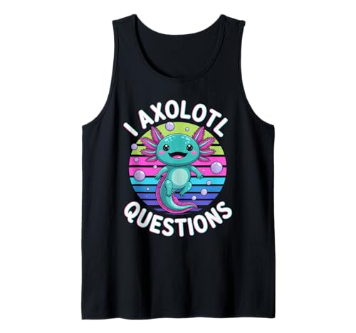 I Axolotl Questions Kinder Amphibien Wortspiel Tank Top von Axolotl Wordplay Design for Kids