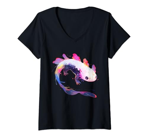 Damen Axolotl T-Shirt mit V-Ausschnitt Damen Axolotl T-Shirt mit V-Ausschnitt von Axolotl