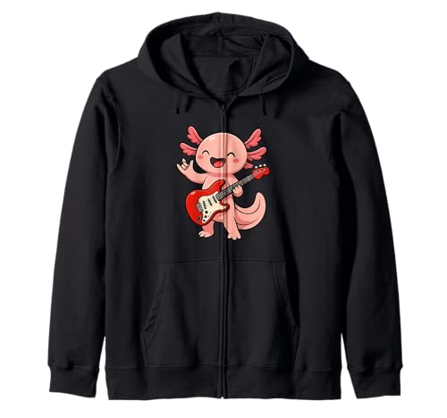 Axolotl Animal Lover E-Gitarre Musik Jungen Mädchen Kinder Kapuzenjacke von AxolotlAxis1