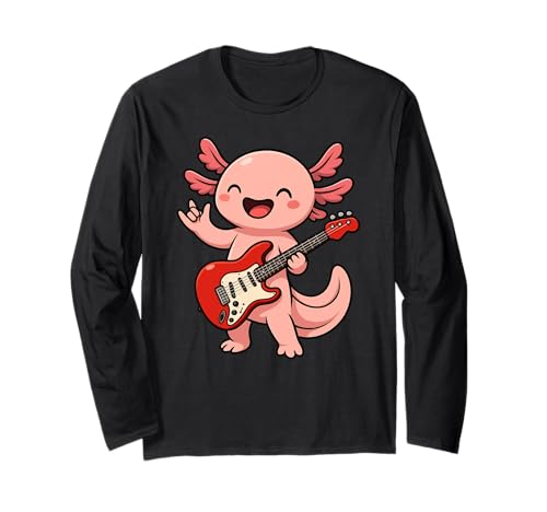 Axolotl Animal Lover E-Gitarre Musik Jungen Mädchen Kinder Langarmshirt von AxolotlAxis1