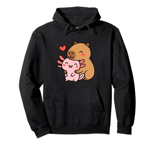 Capybara Axolotl Valentines BFF Tierliebhaber Jungen Mädchen Kinder Pullover Hoodie von AxolotlAxis1