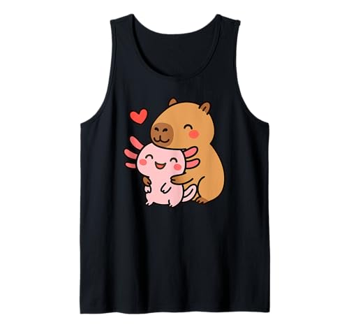 Capybara Axolotl Valentines BFF Tierliebhaber Jungen Mädchen Kinder Tank Top von AxolotlAxis1