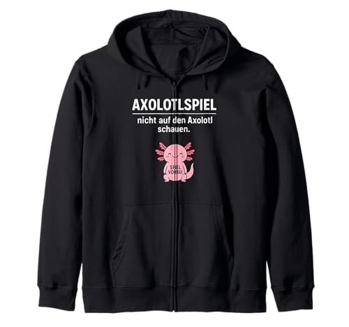 Lustiges Axolotl Don't Look Game Over Tierliebhaber Jungen Mädchen Kapuzenjacke von AxolotlAxis1
