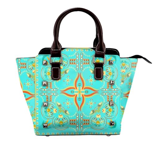 Blumen Handtasche Für Frauen Top Griff Satchel -Geldbörse, Umhängetasche Mit Verstellbarem Riemen Pendeln,Grün von Axrrl