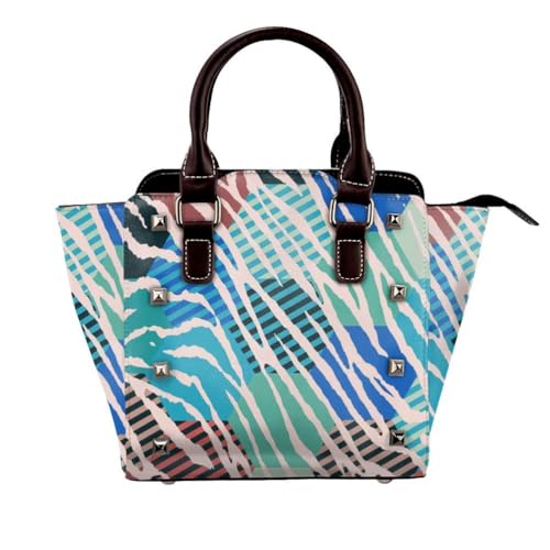 Damen -Crossbody -Taschen Handeln Satchel -Handtasche Mit Verstellbarem Gurt Für Die Arbeit, Reisen,Multi Colored von Axrrl