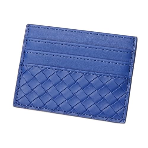 Damen-Geldbörse, Gewebtes Kartenetui Aus PU-Leder, Schmales Ausweisetui Mit Kratzfester Außenseite, Mehrere Farboptionen,Blau von Axrrl