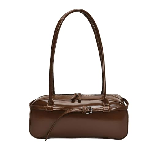 Damen Retro -Achselhöhlen -Umhängetasche PU Leder Top Handtasche Für Den Herbst Winter, Vintage -Pendelpendeltasche, Weiche Unterarmtasche,Brown1 von Axrrl