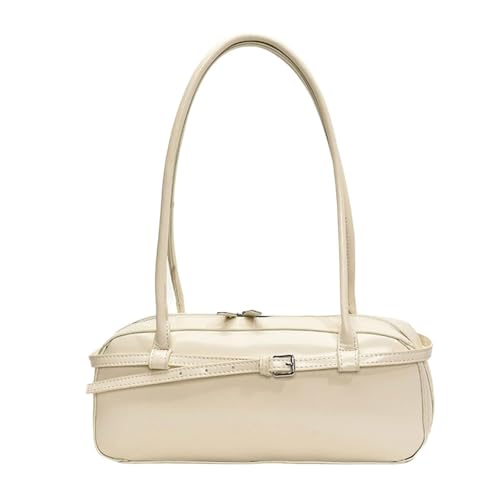 Damen Retro -Achselhöhlen -Umhängetasche PU Leder Top Handtasche Für Den Herbst Winter, Vintage -Pendelpendeltasche, Weiche Unterarmtasche,Weiß von Axrrl