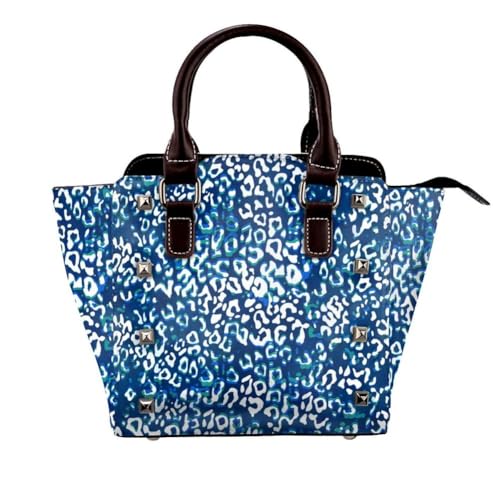 Damen Top Griff Satchel Handtasche Druck Umhängetasche Mit Verstellbarem Riemen Für Alltägliche Reisekreuzkörper,Blau von Axrrl