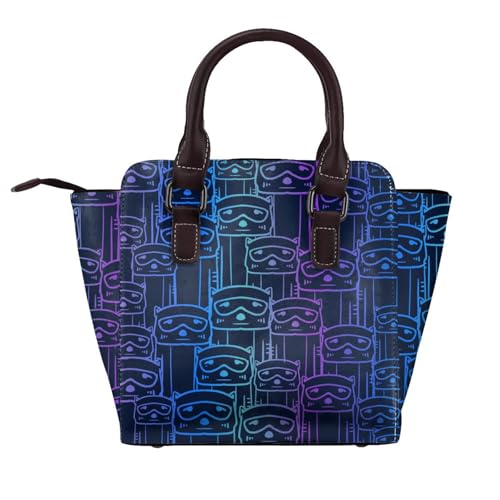 Die Top -Griff -Satchel -Handtasche Von Frauen Mit Einzigartigem Musterdesign - Vielseitige Geldbörse Für Den Täglichen,Blau von Axrrl