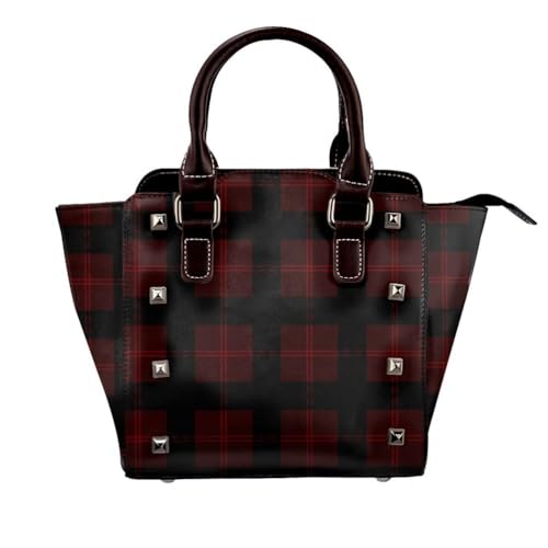 Frauen Crossbody Bags Plaid Handtasche Für Oberen Griff Satchel Geldbörse Verstellbarer Schultergurtbeutel Jeden Gebrauch,Schwarz von Axrrl