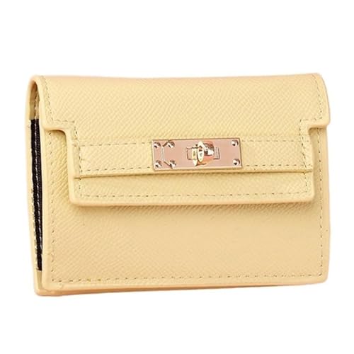 Kartenhalter Multi-Card Slot Accordion Wallet, PU Leder, Tragbar Für Den Täglichen Gebrauch,Gelb von Axrrl