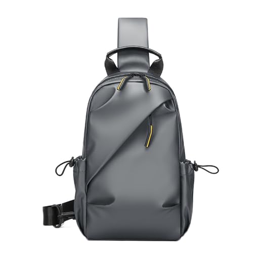 Leichte Chestasche Von Herren Polyester - Vielseitiger Crossbody -Sling -Rucksack Für Reisen, Wandern Und Täglichen Gebrauch,Grau von Axrrl