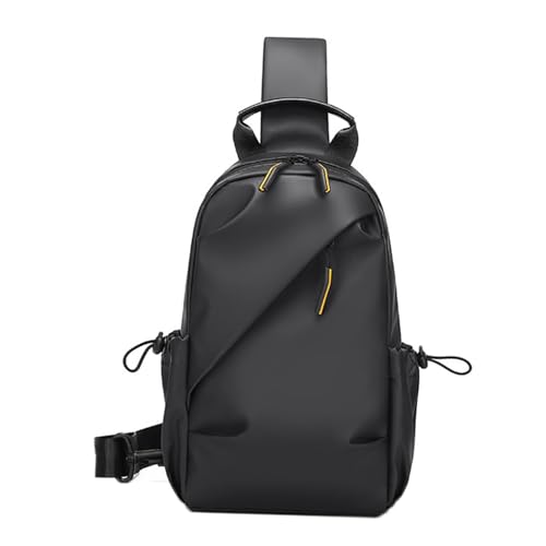 Leichte Chestasche Von Herren Polyester - Vielseitiger Crossbody -Sling -Rucksack Für Reisen, Wandern Und Täglichen Gebrauch,Schwarz von Axrrl