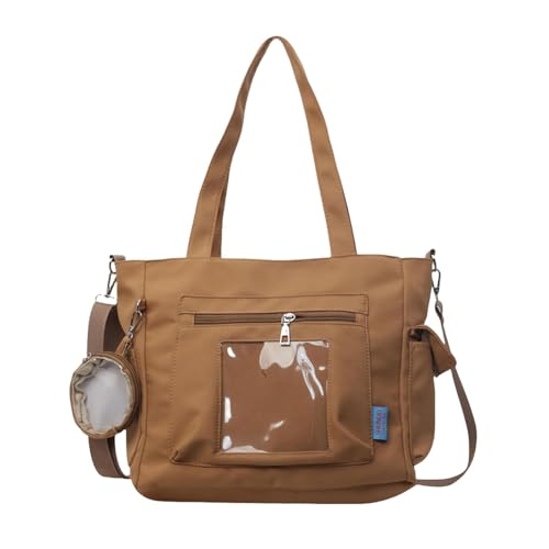 Mehrzweck Handtasche Mit Abnehmbarer Handtasche, Crossbody-Schultergurt, Große Kapazitäts-Leinwand Tasche Für Das Wesentliche,Braun von Axrrl