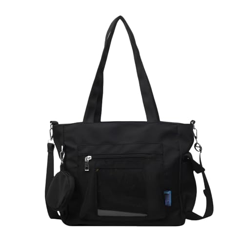 Mehrzweck Handtasche Mit Abnehmbarer Handtasche, Crossbody-Schultergurt, Große Kapazitäts-Leinwand Tasche Für Das Wesentliche,Schwarz von Axrrl