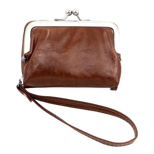 Retro Wallet Clip Edge Kurze Brieftasche, Große Kapazität PU -Lederkartenhalter Mit Münzstreckentasche,Style 1 von Axrrl