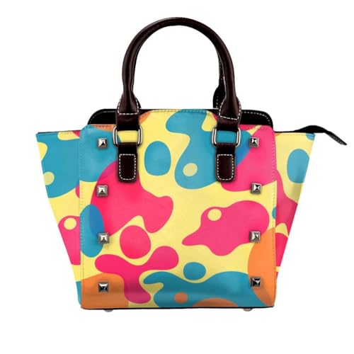 Satchel -Handtasche Crossbody -Taschen Für Frauen Farbenfrohe Obere Grifftasche Mit Verstellbarem Schultergurt Jedenfalls,Multi Colored Satchel -Handtasche Crossbody -Taschen Für Frauen Farbenfrohe Obere Grifftasche Mit Verstellbarem Schultergurt Jedenfalls,Multi Colored von Axrrl