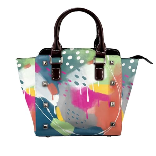 Satchel -Handtasche Top Griff Umhängetasche Für Frauen Tte Mit Einstellbarem Riemen Jeden Tag Carryall,Grün von Axrrl