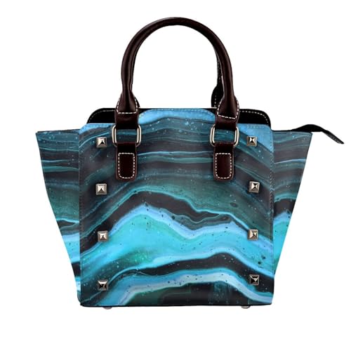 Tasche Für Frauen Top Griff Satchel -Geldbörse Mit Verstellbarer Schultergurthandtasche Täglich, Reisemöglichkeiten Vielseitiger Organizer,Blau von Axrrl