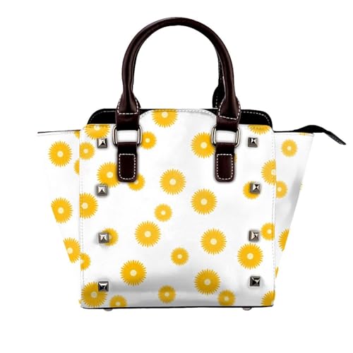 Tasche Handtasche Für Frauen, Satchel -Geldbörse Mit Verstellbarem Riemen, Täglicher Gebrauch, Einzigartiges Blumendesign Gurt,Weiß von Axrrl