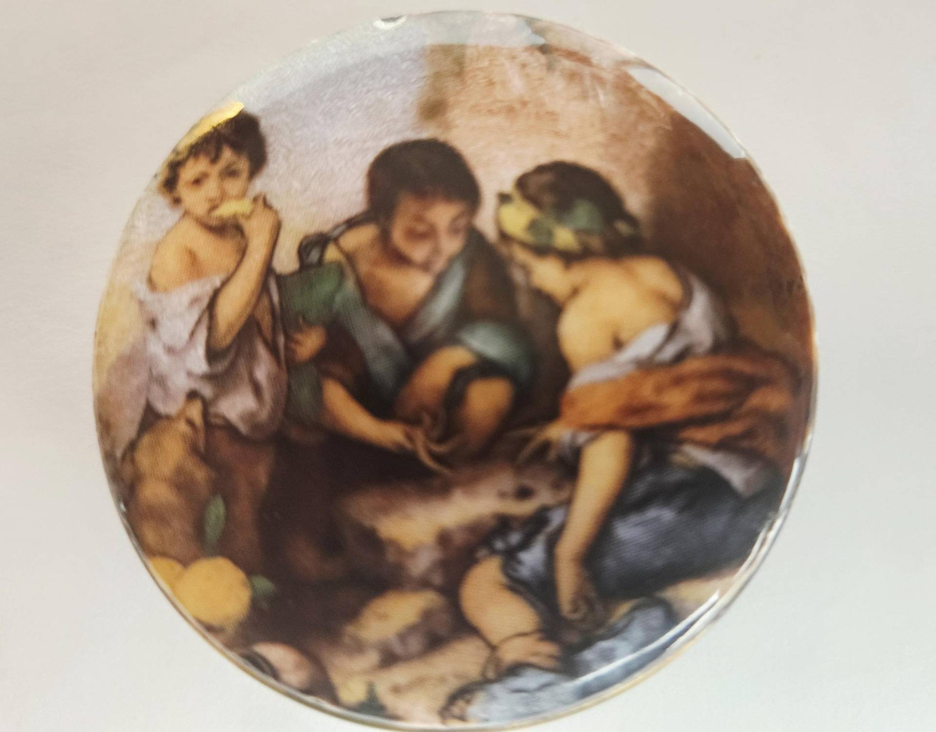 Vintage Taschenbuch Spiegel Make-Up Kompakt Mit Pop Up Mechanismus Renaissance Künstler Bartholome Esteban Murillo "Boys Playing Dice" von AyCarambaGifts
