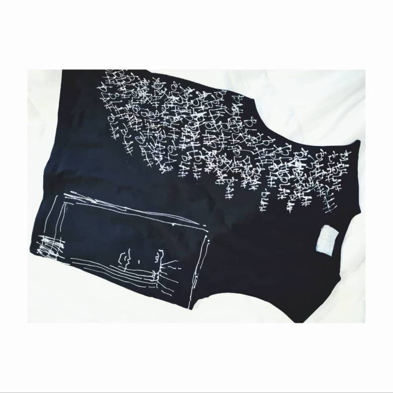 Minimal Tank Top, Gezeichnetes Line Art Gesicht, Unisex, Gezeichnet - Hand, Schwarz Weiße Grafität von AyaPimpXXX