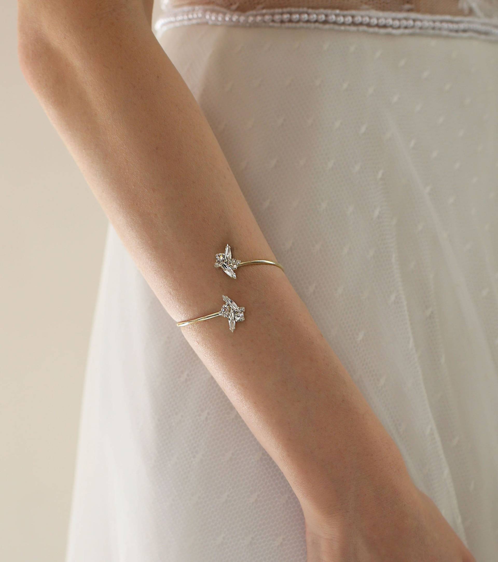 Boho Braut Armmanschette - Verstellbarer Oberarm Armband in Gold Rose Silber Hochzeits Für Oder Brautjungfer von Ayajewellery