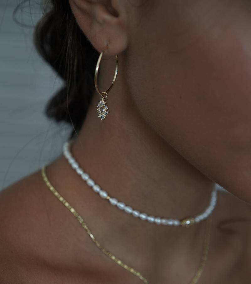 Braut Creolen, Gold Unikat Ohrringe von Ayajewellery