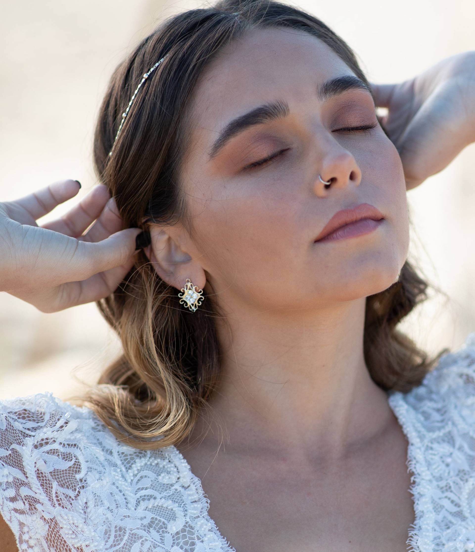 Braut Ohrstecker von Ayajewellery