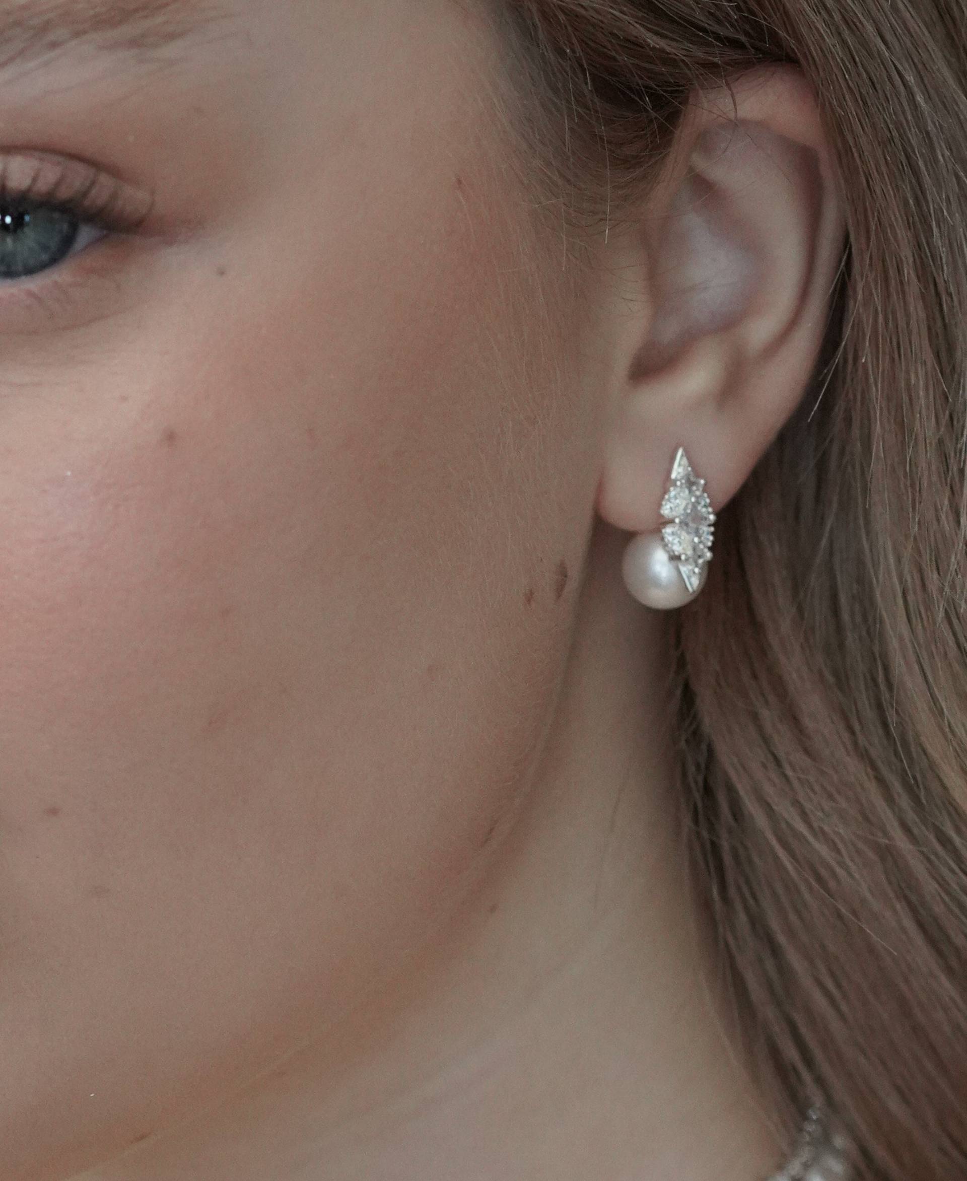 Braut Perlen Ohrringe Silber, Besondere von Ayajewellery