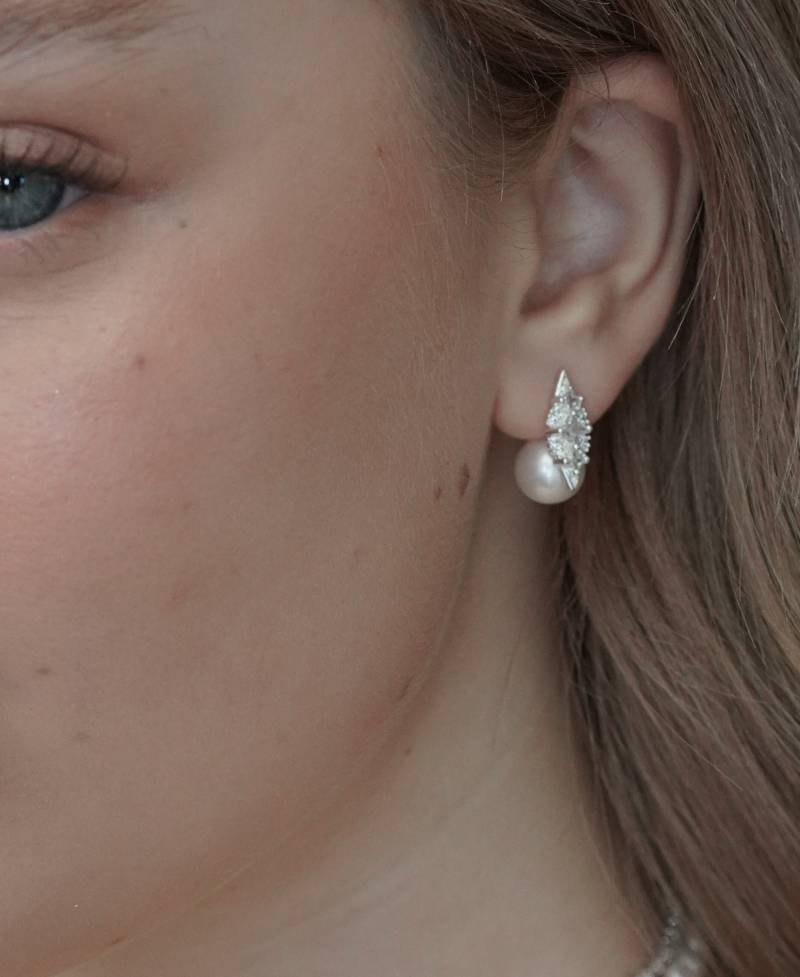 Braut Perlen Ohrringe Silber, Besondere von Ayajewellery