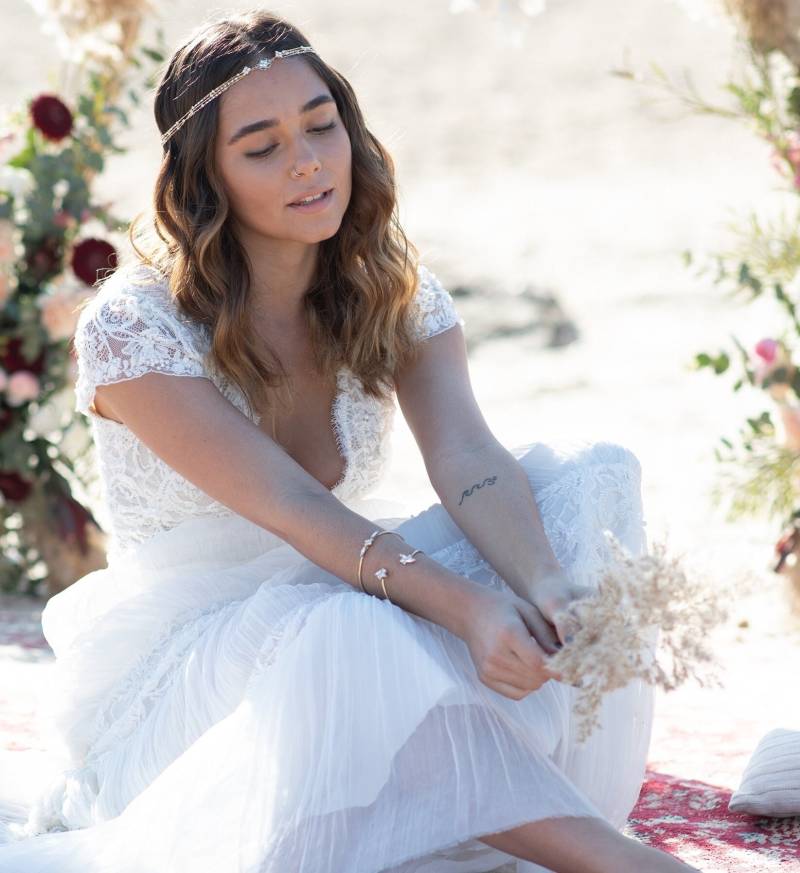 Brautschmuck Set, Hochzeit Kopf Kette Und Armband Kristall Braut Set von Ayajewellery