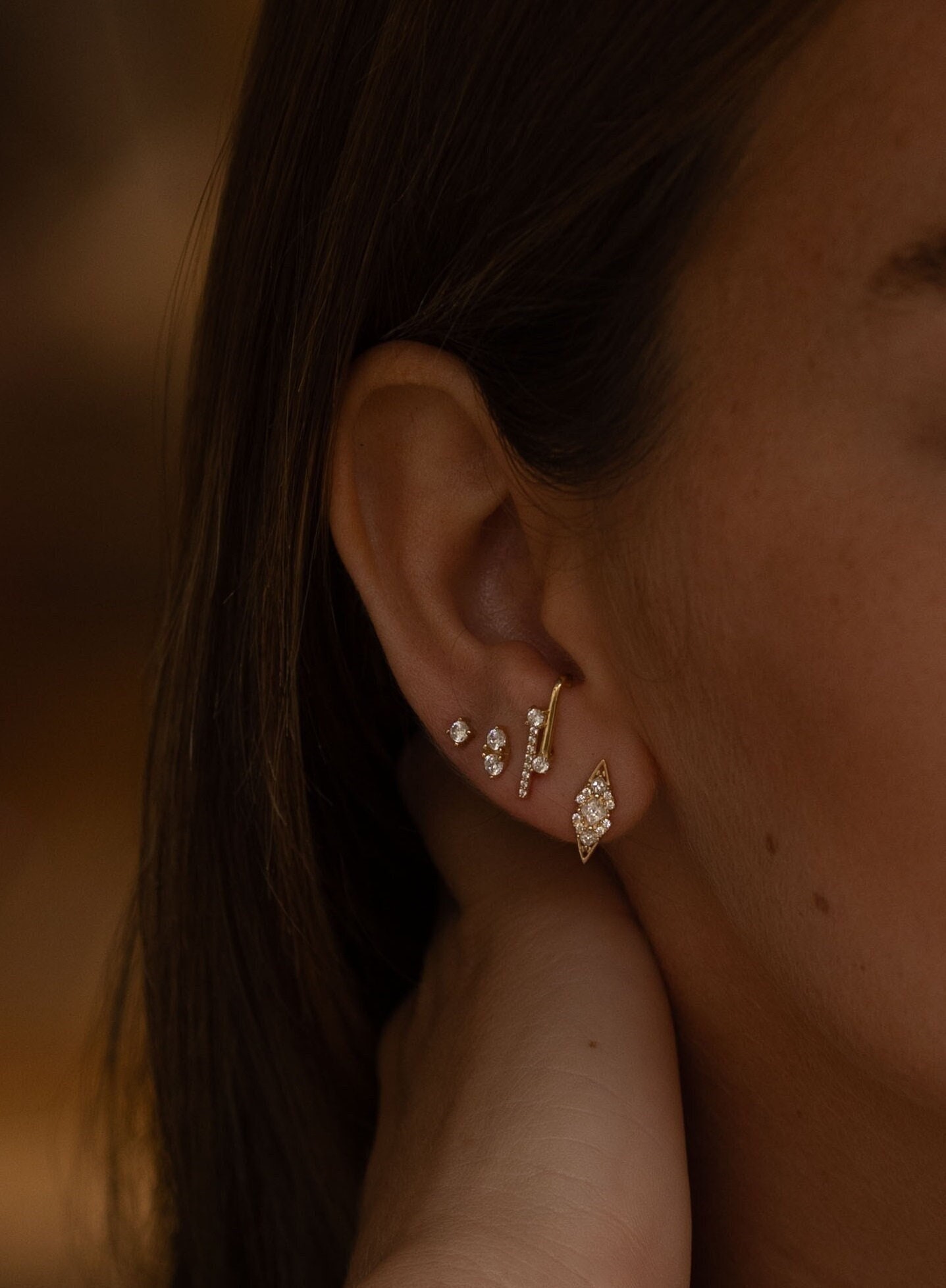 Elegante 14 Karat Massive Ohrringe von Ayajewellery