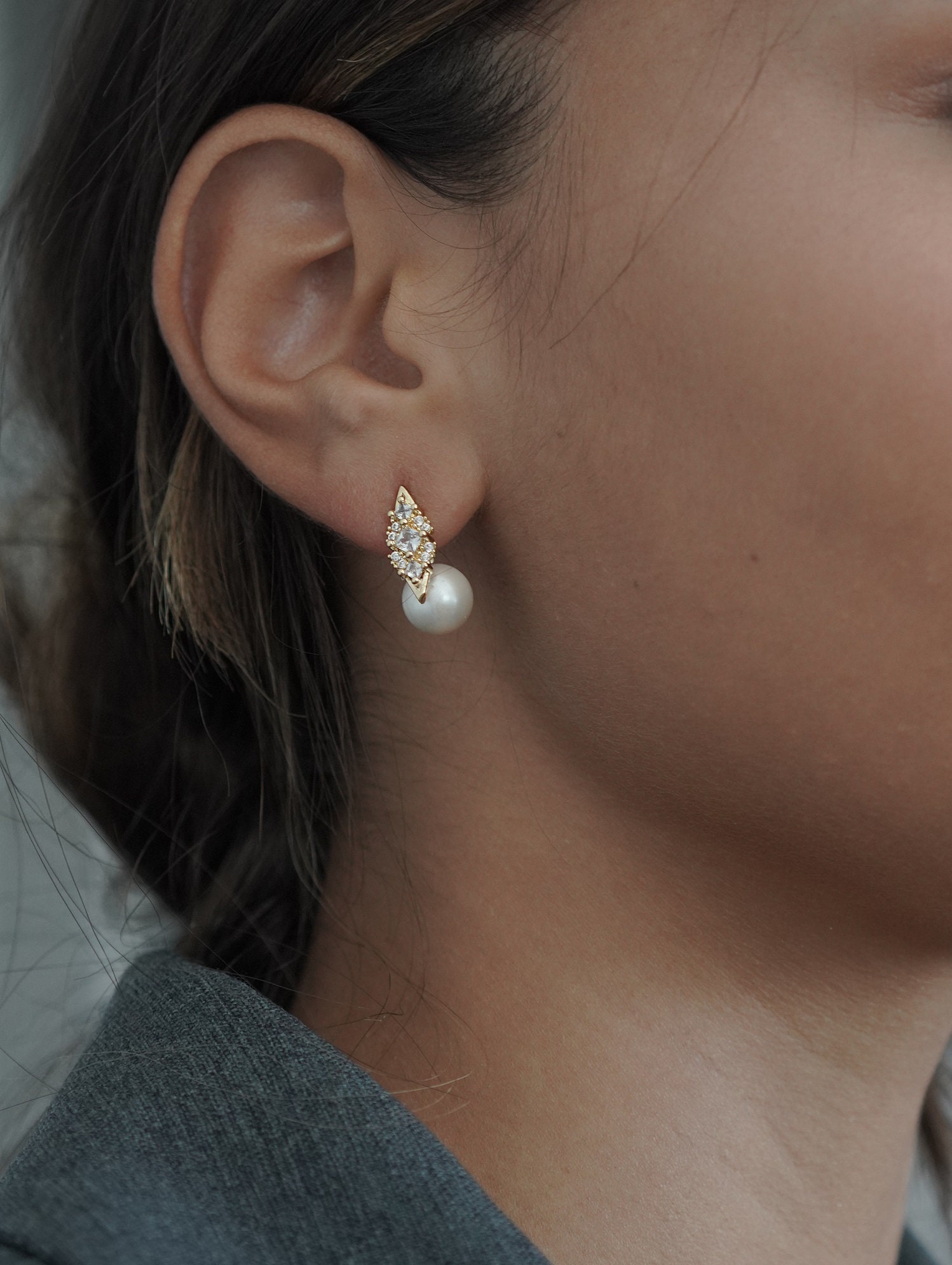 Perle Ohrstecker, Braut Perlen Ohrringe von Ayajewellery