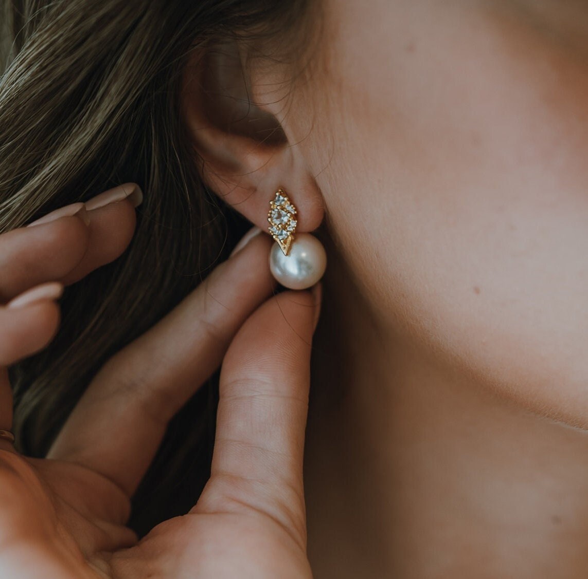 Perle Ohrstecker , Besondere Perlen Ohrringe von Ayajewellery