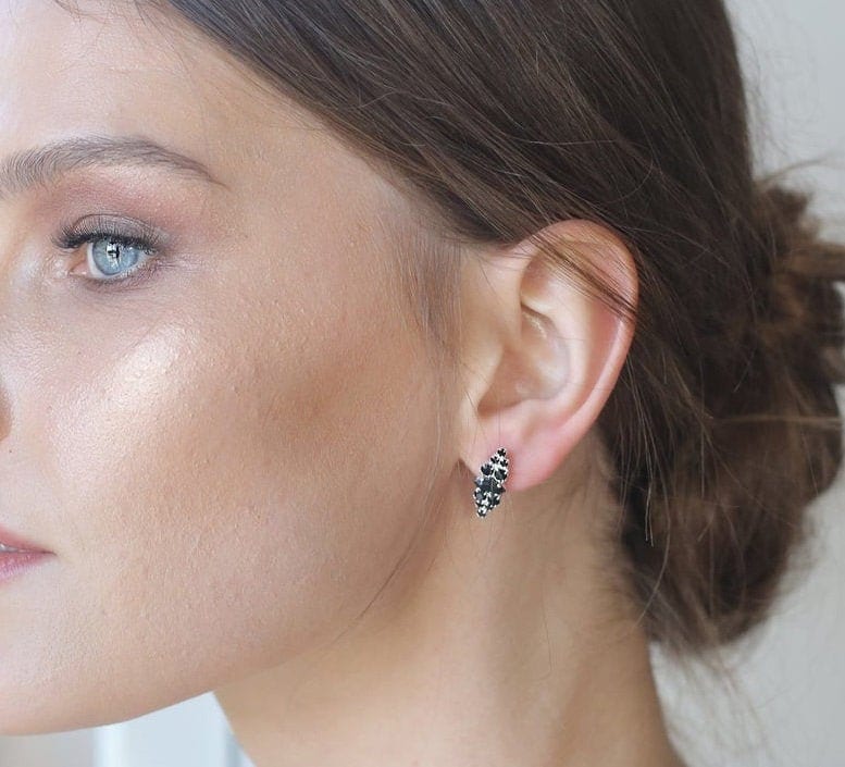 Schwarz Gold Oder Silber Ohrstecker, Ohrstecker von Ayajewellery