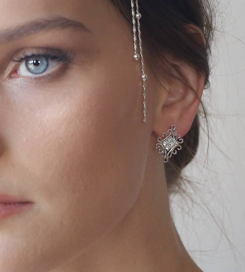 Silber Oder Gold Braut Ohrstecker von Ayajewellery