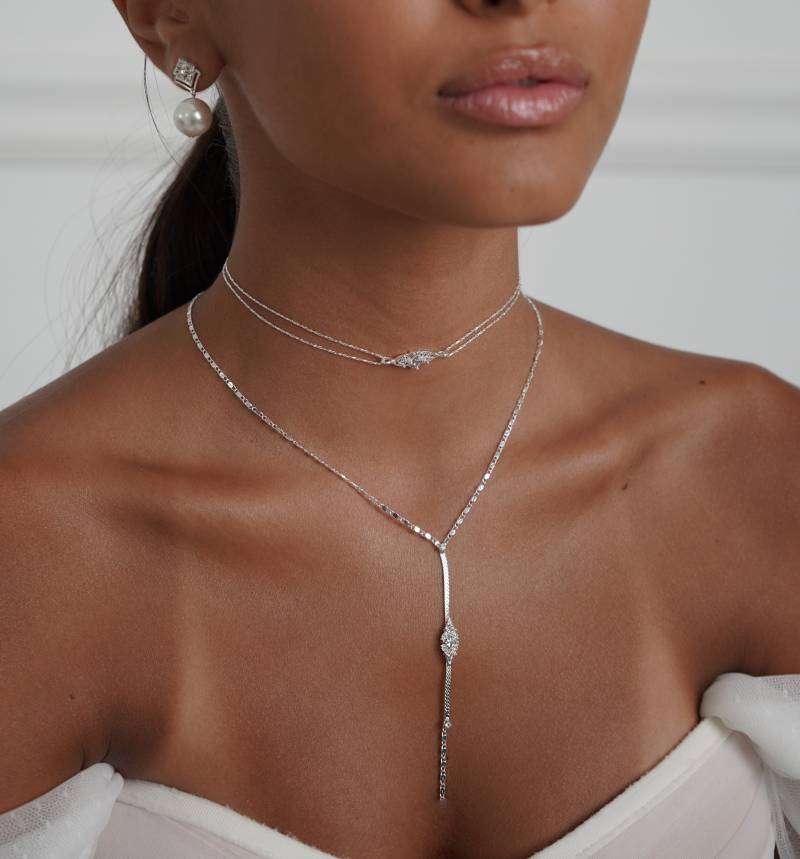 Zarte Y Halskette, Silber Lariat Geschenk Für Sie von Ayajewellery