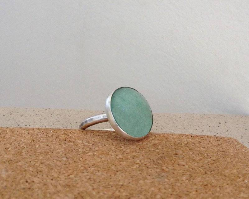 Sterling Silber Aventurin Statement Ring Handgemachter Edelstein von AyalaBinor